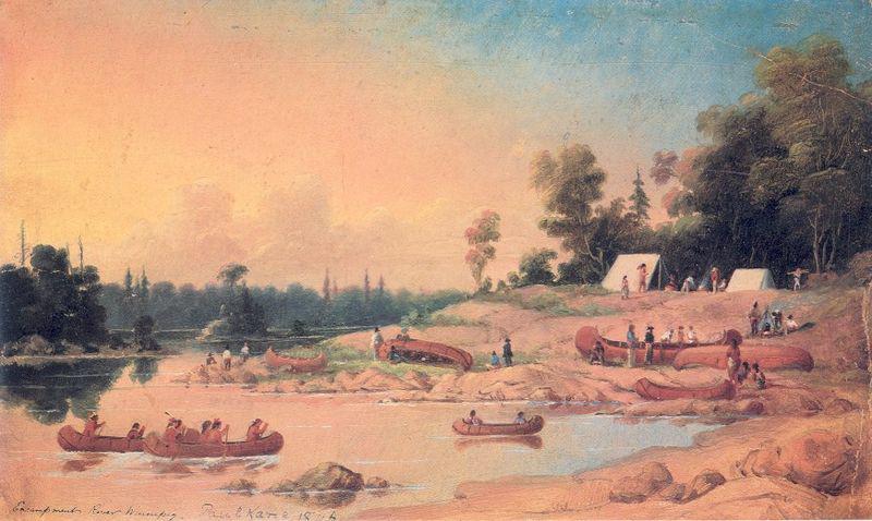 Paul Kane Encampment, Winnipeg River oil painting picture